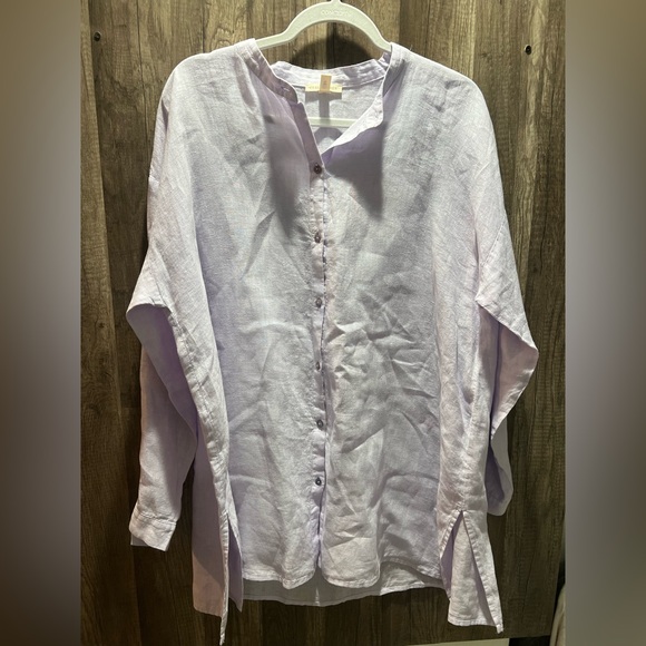Eileen Fisher Women's Button Down Shirt - Soft Lavender Size Large NWOT - Picture 2 of 8